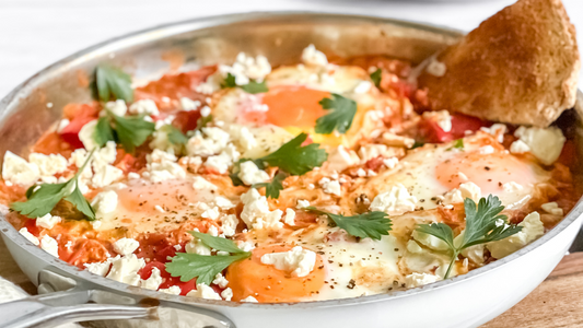 healthy shakshuka eggs with feta recipe