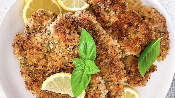 lemon herb pork chicken beef schnitzel recipe healthy