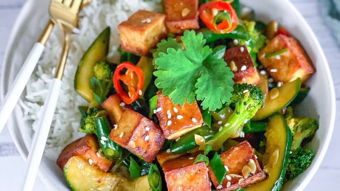 oriental tofu stir fry plant based vegan recipe vegetarian asian easy dinner