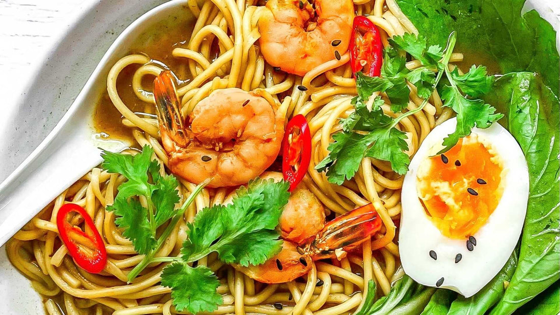 oriental prawn noodle soup asian recipe healthy delicious noodles