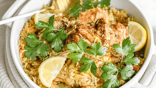 one-pot chicken pilaf recipe using just flavour italian and moroccan seasoning blends