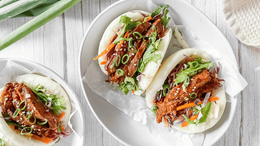 bbq beef bao buns recipe with just flavour everything seasoning healthy macros
